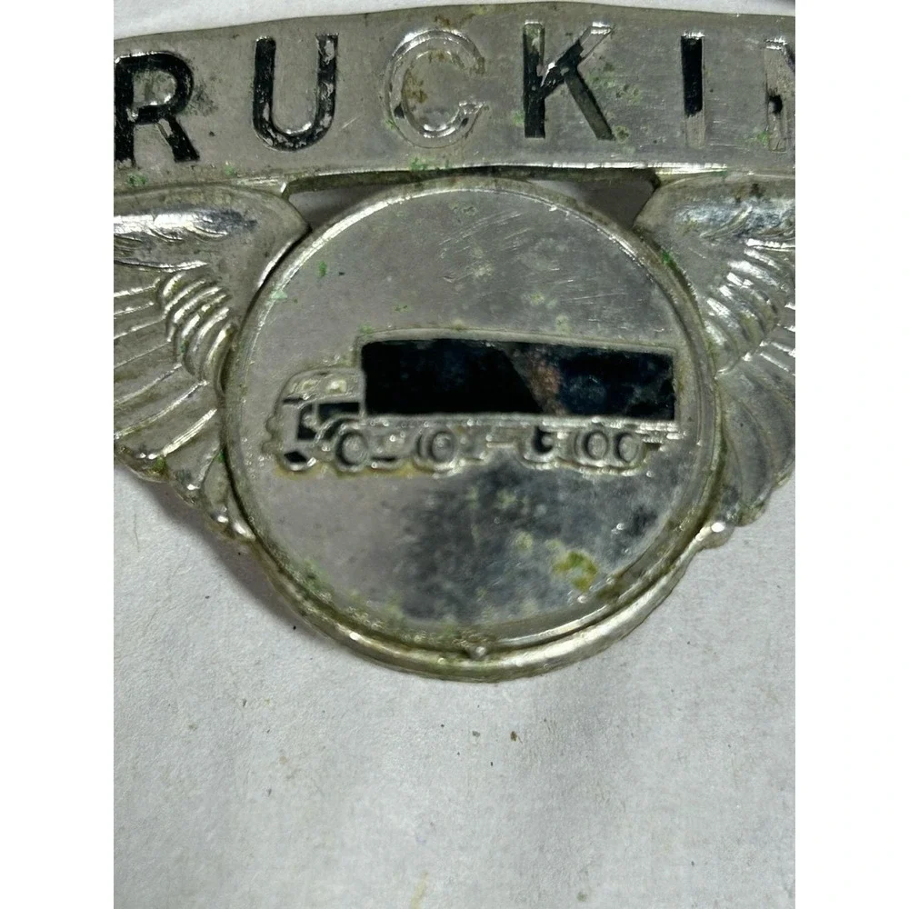 Vintage Kirksey Trucking Hat Badge Cap Advertising Semi Metal Pin Display